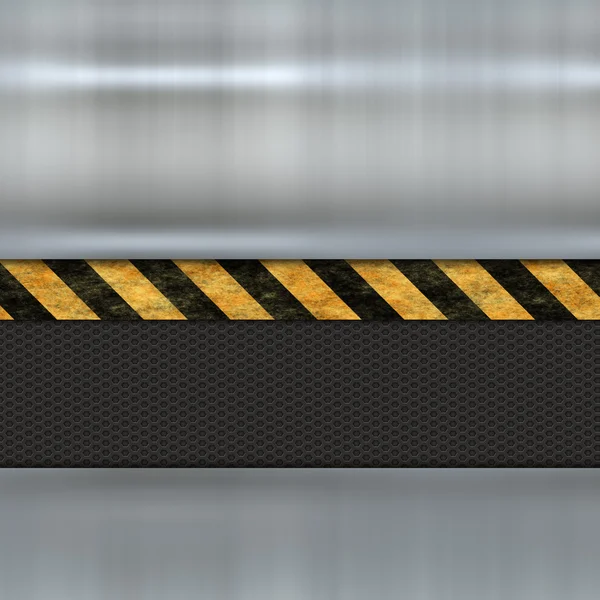 警告記号の付いた金属製のテンプレート — ストック写真