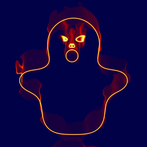 Halloween ghost on fire — Stock Photo, Image