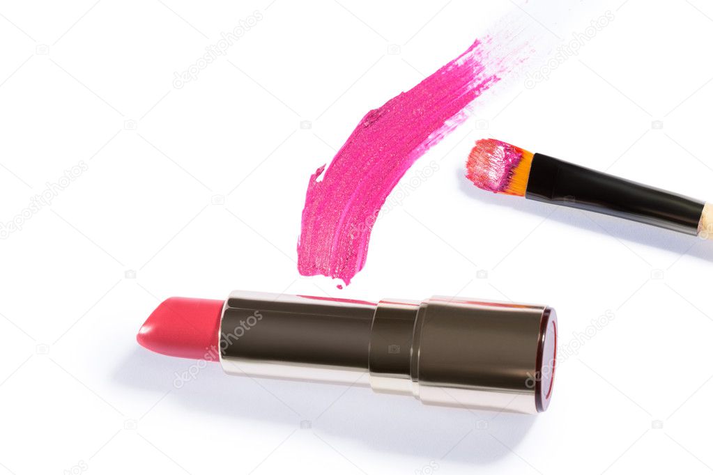 Rouge à Lèvres Rose Vif Avec Des Taches De Couleurs Vives