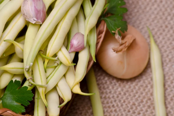 Garlic and beans — Stock Photo, Image