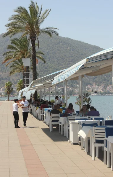 A resturant with views of fethiye — Stock Photo, Image