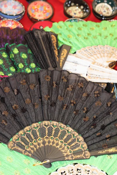 Turkish colorful hand held fans — Stock Photo, Image