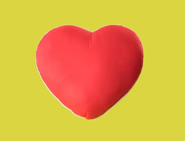 Sevgililer Günü Için Kalp Yastığı Yeşili Arka Plan — Stok fotoğraf