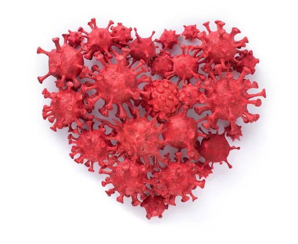 Kil Ile Boyanmış Coronavirus Covid Beyaz Arkaplanda Izole Edilmiş Bir — Stok fotoğraf
