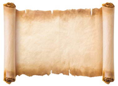 eski parşömen kağıdı parşömen kağıdı klasörü beyaz arkaplan üzerinde izole edilmiş eski ya da doku.