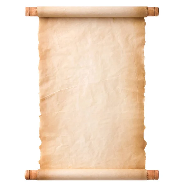 Old Parchment Paper Scroll Sheet Vintage Aged Texture Isolated White Stock Image