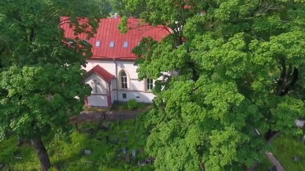 Aerial drone video of the Kalvariysky cemetery. Belarus, Minsk — Stock Video