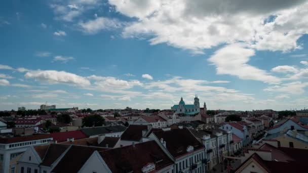 Grodno, Belarus 'un tarihi merkezi. Zaman aşımı — Stok video