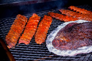 Et Izgarası Üzerine Yakın Çekim. Yüksek kalite fotoğraf
