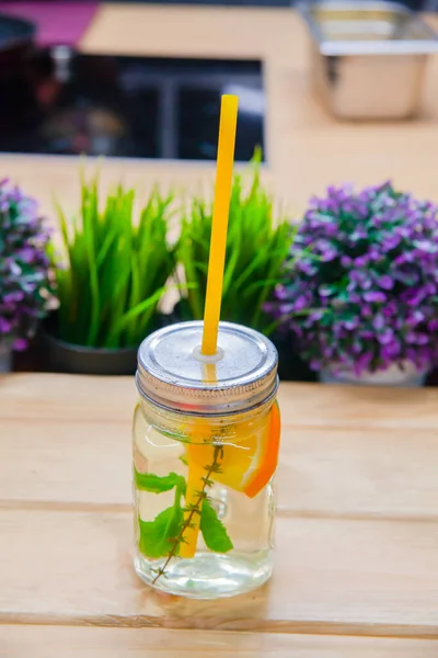 Detox Water with orange. High quality photo