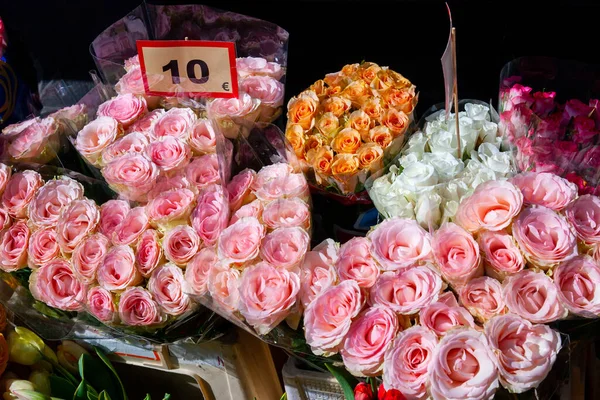 Many Bouquets Flowers Sale High Quality Photo — Stock Photo, Image