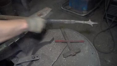 The process of working in a forge