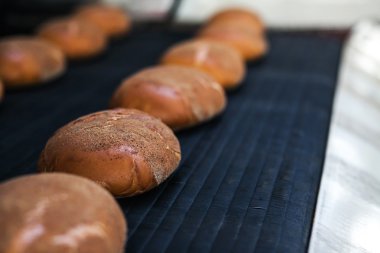 pişmiş ekmek ekmek üretim hattı üzerinde