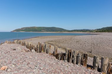 Porlock Weir beach Güney Batı Sahili yolda yaz İngiltere İngiltere Exmoor miras kenarı Somerset