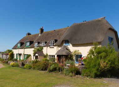 Evler Porlock Weir kıyı köy Somerset İngiltere İngiltere Exmoor miras yakınındaki sahil