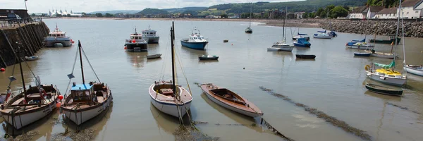 Boats in Minehead harbour Somerset England uk in summer with blue sky on a beautiful day — Stock Photo, Image