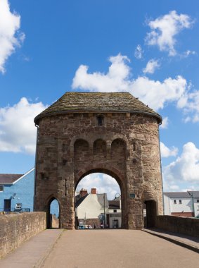 Monnow köprü Monmouth Galler İngiltere'de tarihi turistik Wye Valley