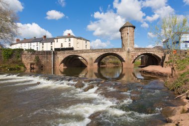 Monnow köprü Monmouth Galler İngiltere'de tarihi turistik Wye Valley