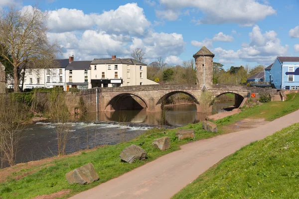 Monmouth Wales uk historic Monnow bridge tourist attraction Wye Valley — Stock Photo, Image