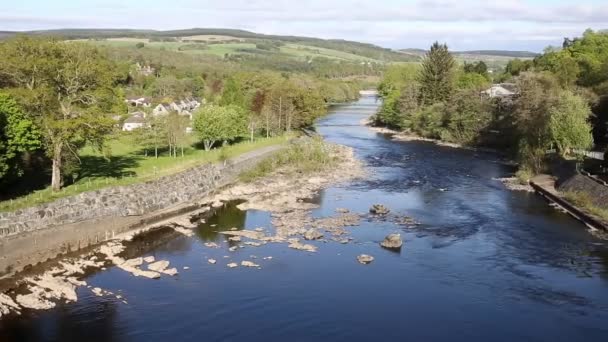 Pitlochry Scotland uk River Tummel und Fischtreppe — Stockvideo