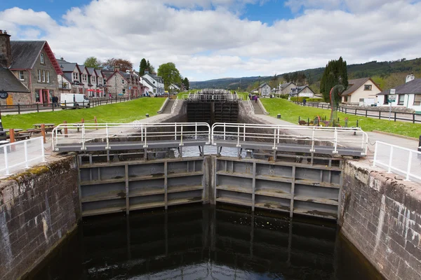 Beautiful spring weather was enjoyed on the Caledonian canal Fort Augustus, Scotland, UK
