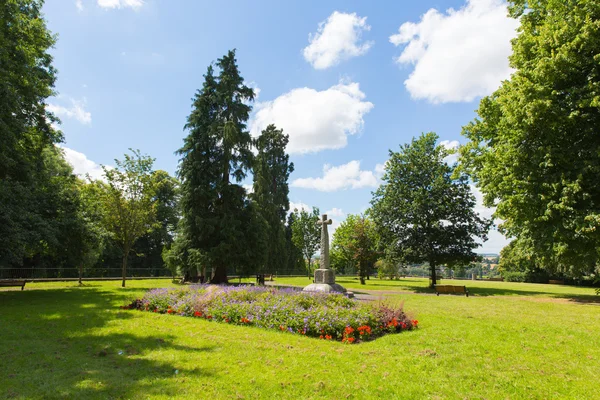 Park and memorial gardens Memorial garden Ross-on-Wye town Herefordshire England UK busy market town located on the River Wye and on the edge of the Forest of Dean