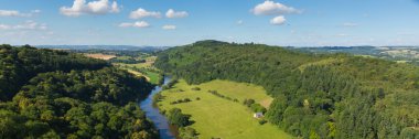 Beautiful English countryside the Wye Valley and River Wye England UK clipart