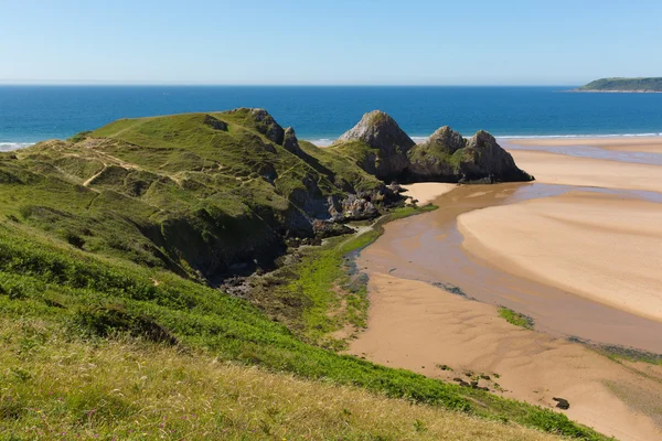 El Reino Unido Gower Wales en verano sol hermosa parte de la península — Foto de Stock