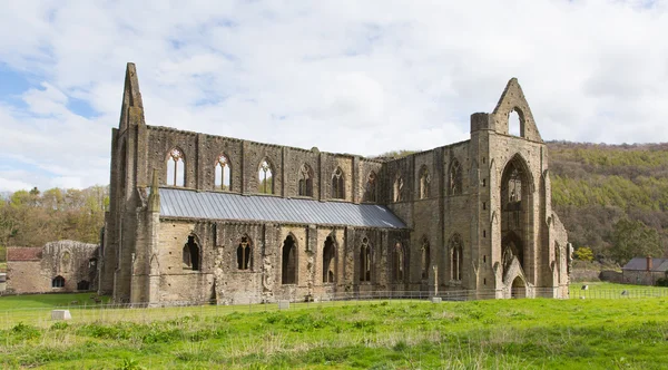 Tintern Abbey Wales Uk ruiny cisterciáckého kláštera oblíbenou turistickou destinací — Stock fotografie