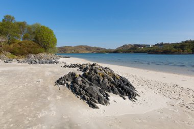 Mallaig güneyinde bulunan Morar beach İskoçya İngiltere'de güzel bir plaj İskoç Turizm