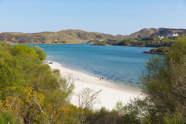 Morar beach Scotland UK beautiful coastal Scottish tourist destination located south of Mallaig