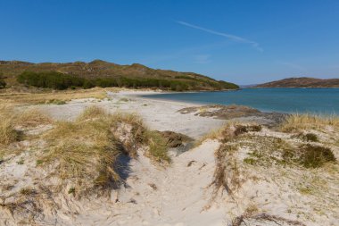 Silver Sands of Morar beautiful Scotland UK sandy beaches with sand dunes clipart