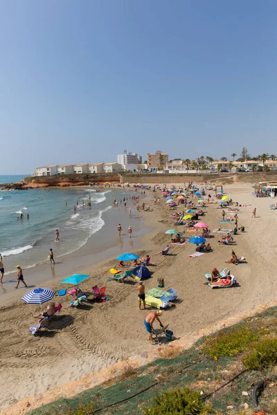 Playa Flamenca Alicante Spagna Bel Tempo Estivo Attratto Vacanzieri Alla — Foto Stock