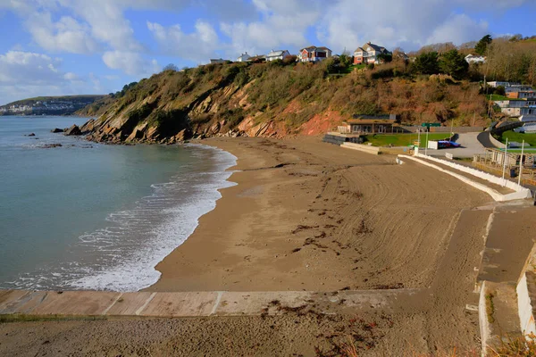 Пляж Millendreat Cornwall Вблизи Британского Города Лоу — стоковое фото