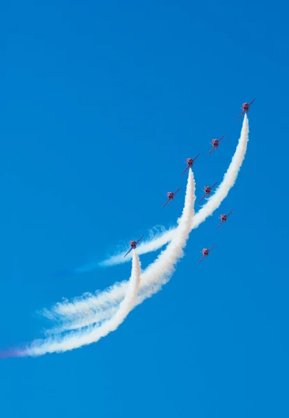 Red Arrows Weston Air Festival Beautiful Blue Sky Summer Weather — Φωτογραφία Αρχείου