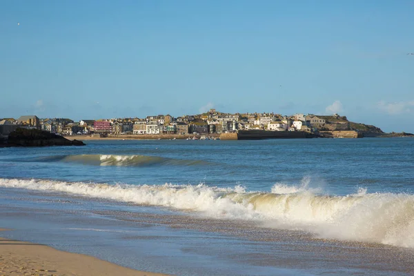 Ives Cornwall Vom Porthminster Strand Mit Wellen — Stockfoto