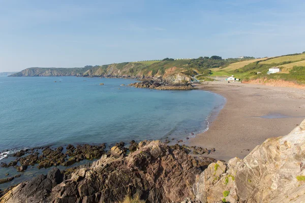 Kennack Sands beach Cornwall the Lizard Heritage coast South West England with blue sky on a sunny summer morning — Stock Photo, Image