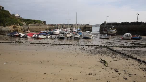 Newquay harbour norra Cornwall England Storbritannien — Stockvideo