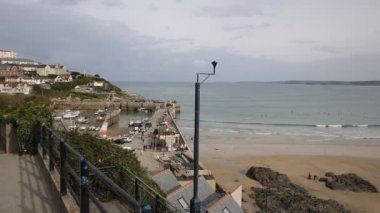 Newquay liman ve Towan Kuzey Cornwall İngiltere İngiltere plaj