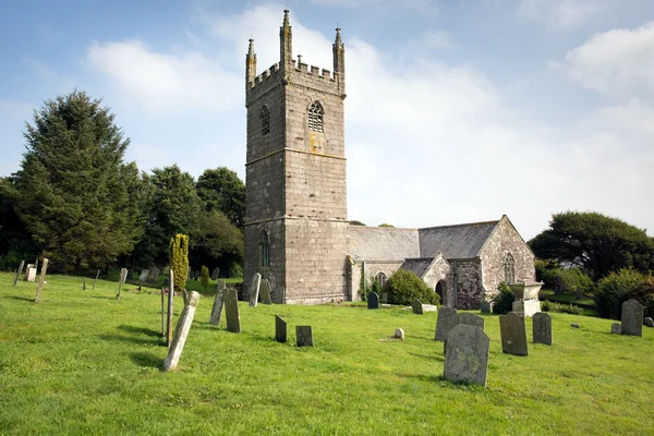 Kyrkan av St Mawgan i Meneage Cornwall England ligger på ödlan halvön söder om Helston — Stockfoto