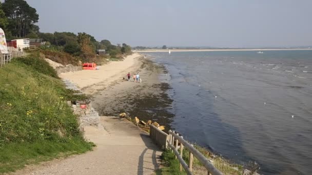 Studland mellersta stranden Dorset England Storbritannien ligger mellan Swanage och Poole och Bournemouth — Stockvideo