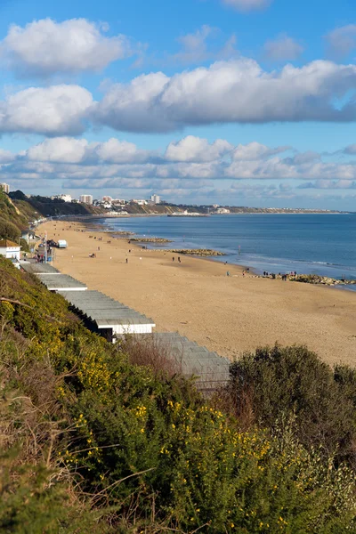 Παραλία Branksome Dorset Poole Ηνωμένο Βασίλειο Αγγλία, κοντά στο Bournemouth, γνωστή για τις πανέμορφες αμμώδεις παραλίες — Φωτογραφία Αρχείου