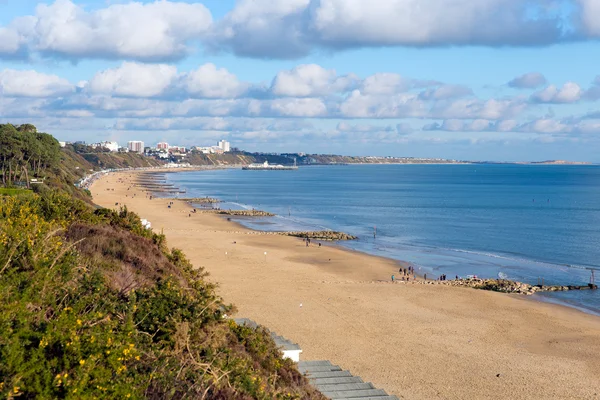 Weitläufiger beach poole dorset england uk in der nähe von bouredly bekannt für schöne sandstrände — Stockfoto