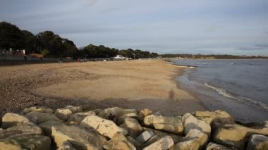 Christchurch Dorset İngiltere İngiltere köpek uzakta kameradan çalışan çevre Mudeford beach
