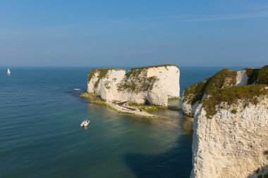 Tebeşir kayalıklarla eski Harry kayalar Isle of Purbeck Dorset Güney İngiltere İngiltere