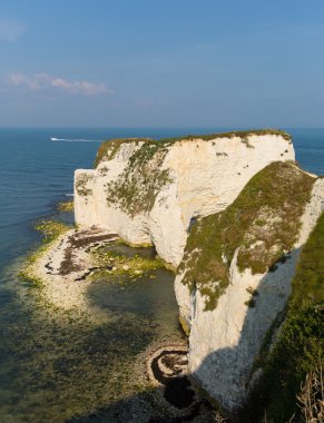 Tebeşir kayalıklarla eski Harry kayalar Isle of Purbeck Dorset Güney İngiltere İngiltere