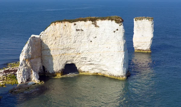 Tebeşir kayalıklarla eski Harry kayalar Isle of Purbeck Dorset Güney İngiltere İngiltere — Stok fotoğraf