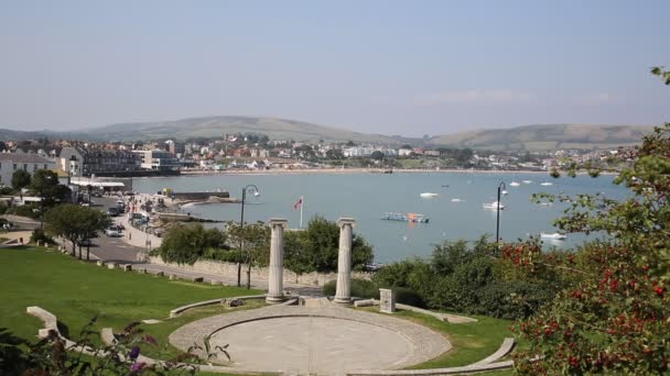 Swanage Dorset Inglaterra Reino Unido costa sul perto de Poole e Bournemouth — Vídeo de Stock