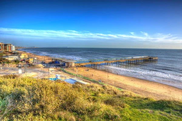 Boscombe Pier Bournemouth wybrzeża Dorset Anglii Uk niedaleko Poole, znana z pięknych piaszczystych plaż — Zdjęcie stockowe