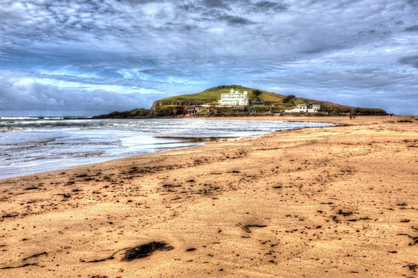 Vivida vista colorata di Burgh Island South Devon Inghilterra Regno Unito in HDR con effetto pittura — Foto Stock